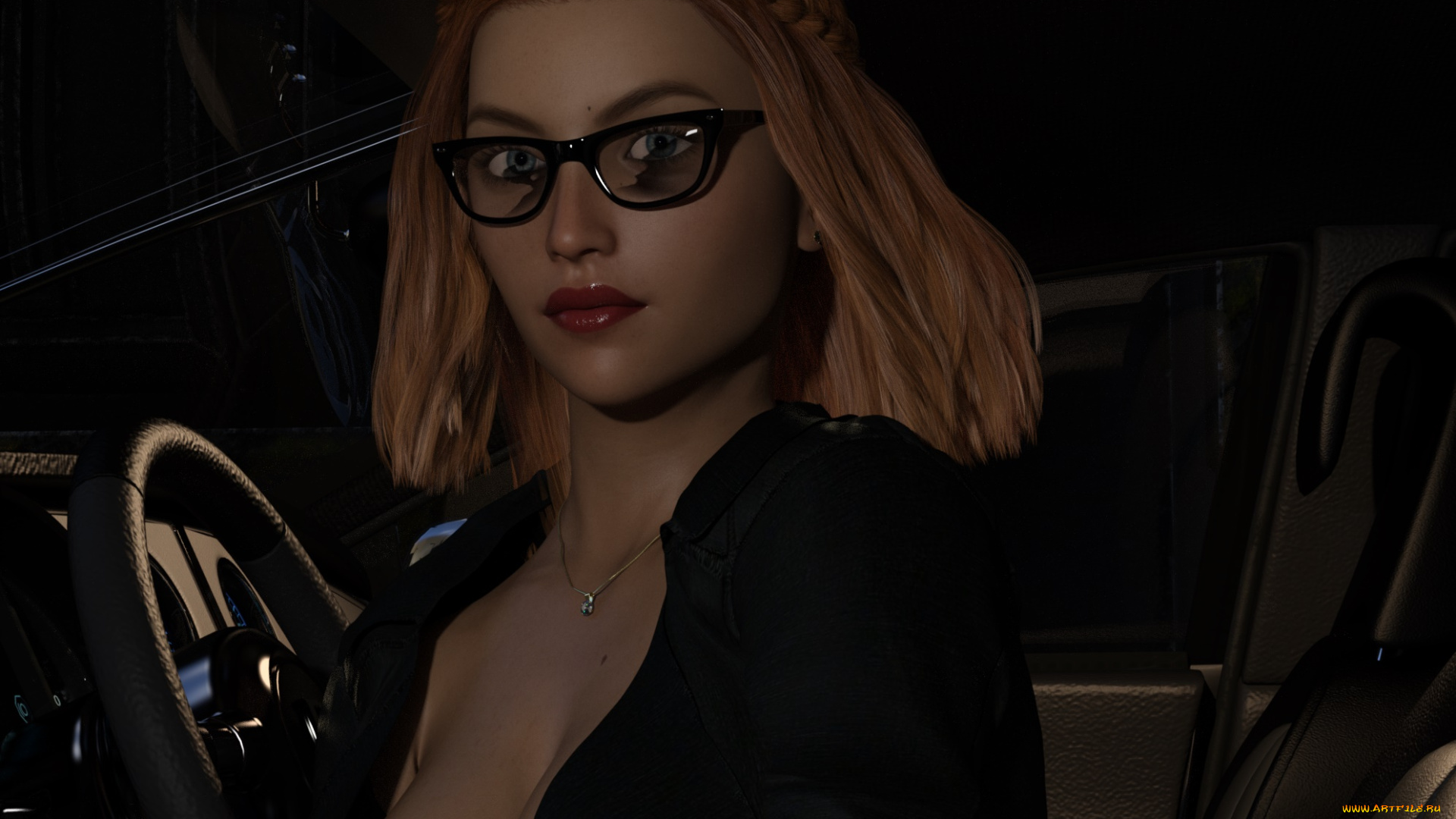 3д, графика, люди-авто, мото, , people-, car, , , moto, фон, взгляд, девушка