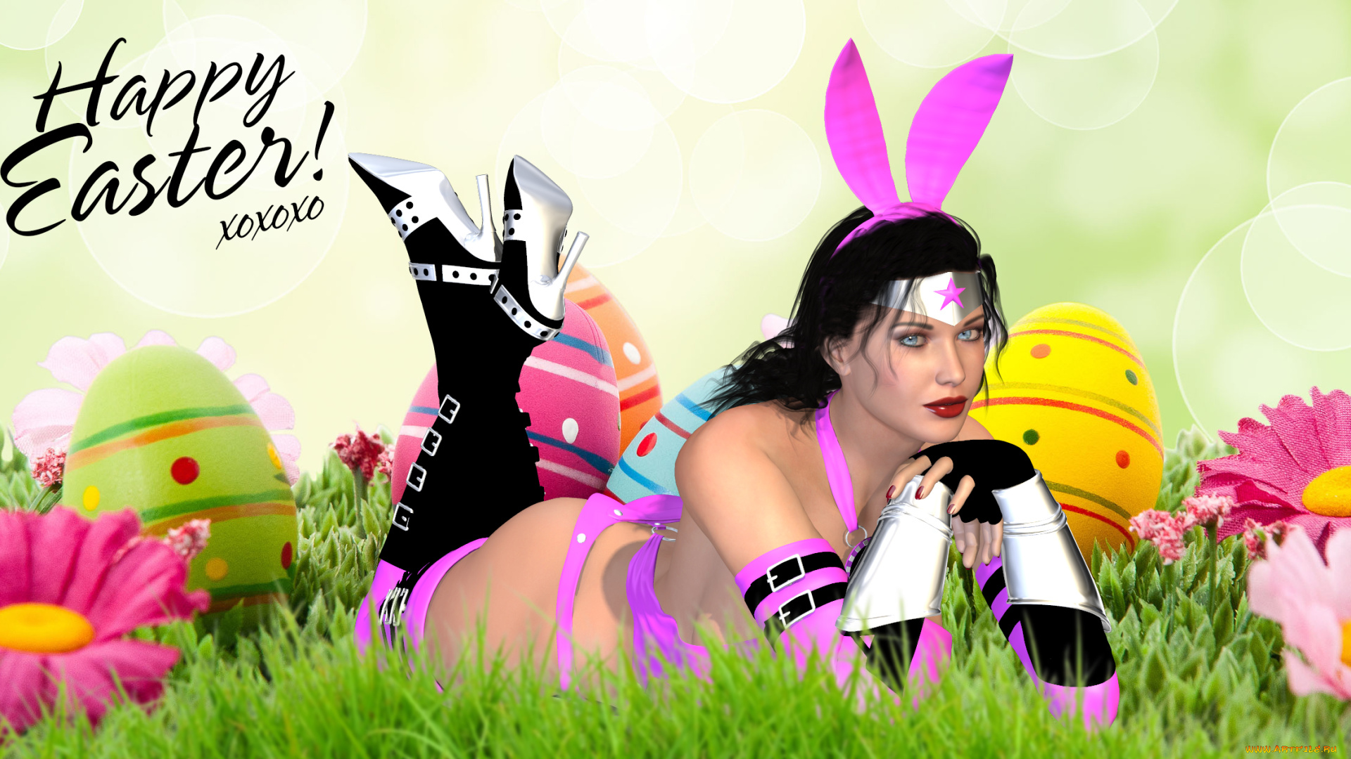 3д, графика, праздники, , holidays, девушка, взгляд, фон