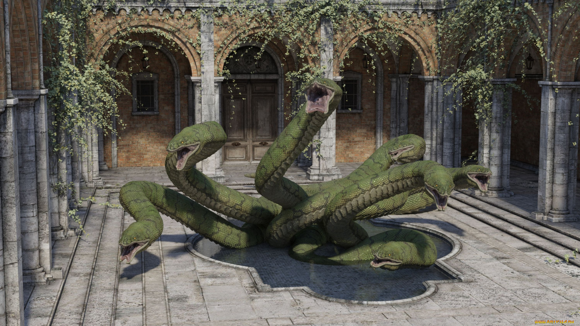 3д, графика, животные, , animals, змеи