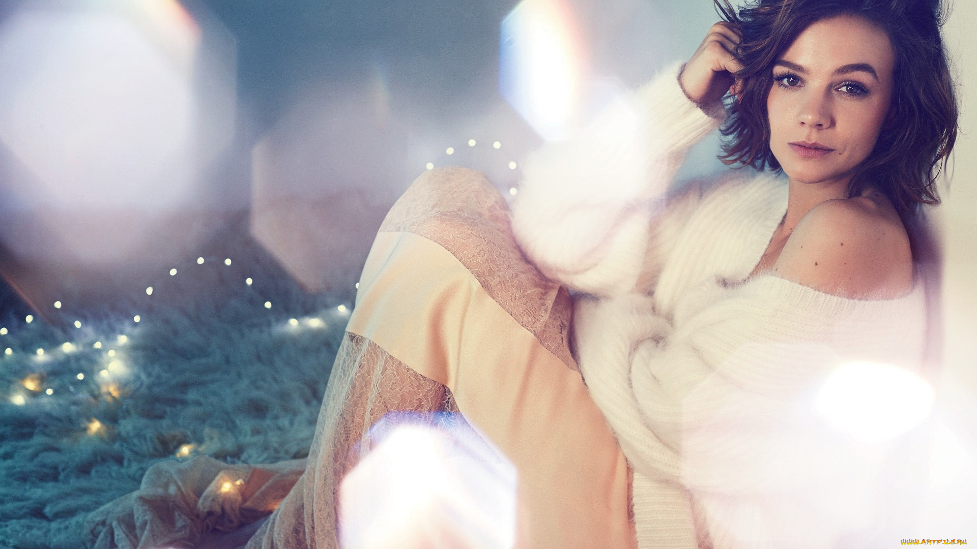 девушки, -unsort, , брюнетки, темноволосые, carey, mulligan, актриса, шатенка, свитер, юбка, блики