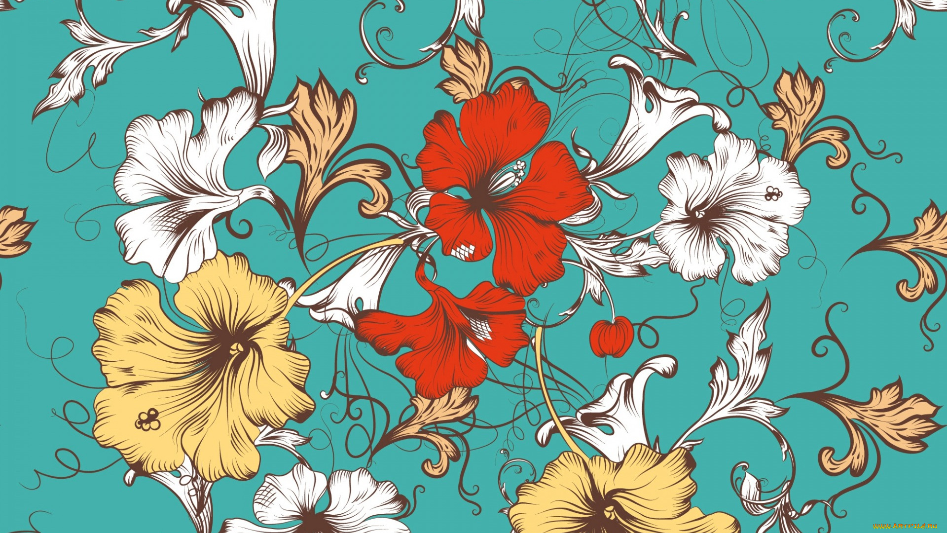векторная, графика, цветы, , flowers, pattern, цветы, вектор, design, floral, текстура