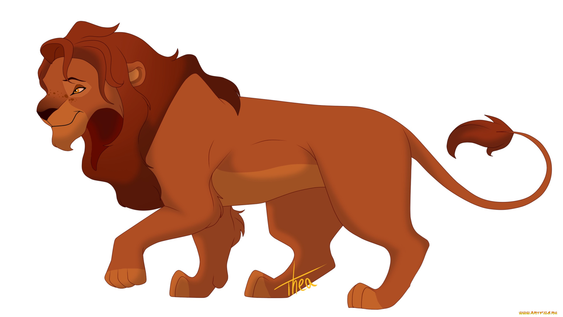 векторная, графика, мультфильмы, , cartoons, лев, фон