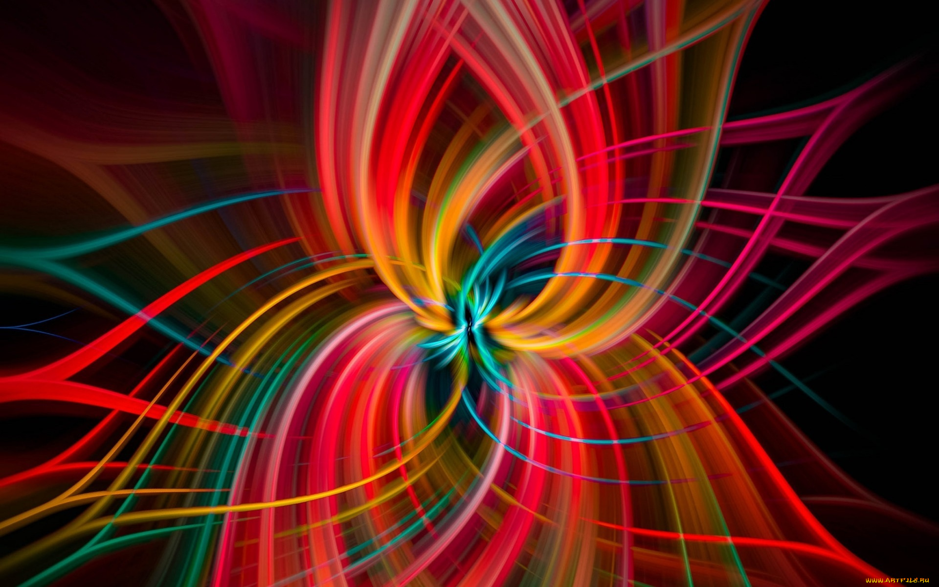 3д, графика, фракталы, , fractal, цветок, лепестки, цвета