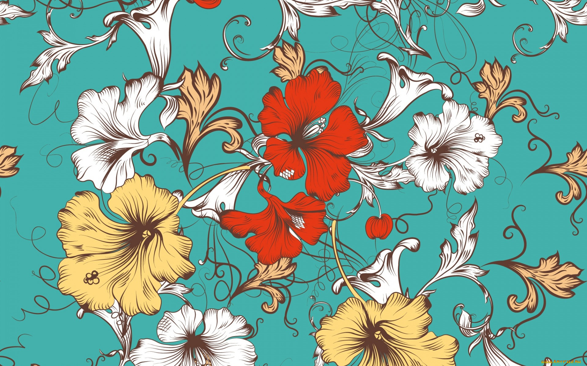 векторная, графика, цветы, , flowers, pattern, цветы, вектор, design, floral, текстура