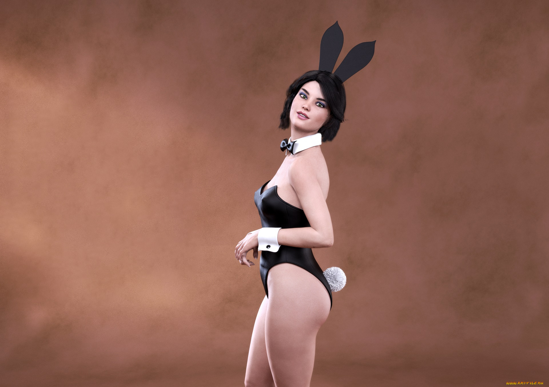 3д, графика, люди, , people, девушка, взгляд, фон