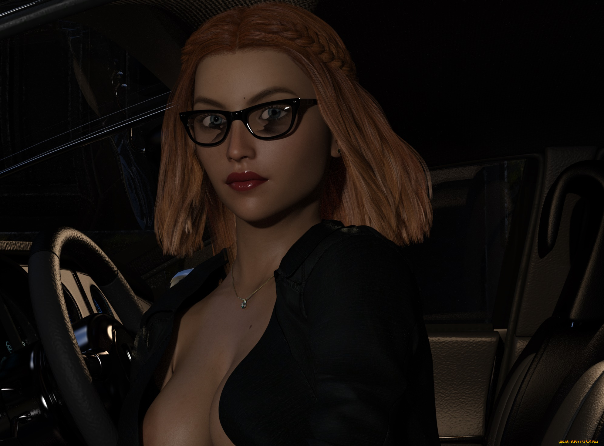 3д, графика, люди-авто, мото, , people-, car, , , moto, фон, взгляд, девушка