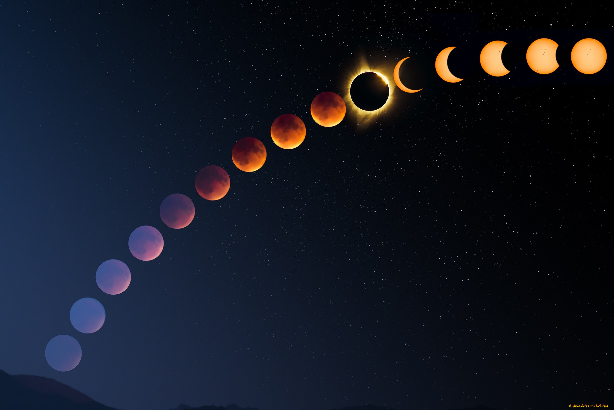 космос, луна, простор