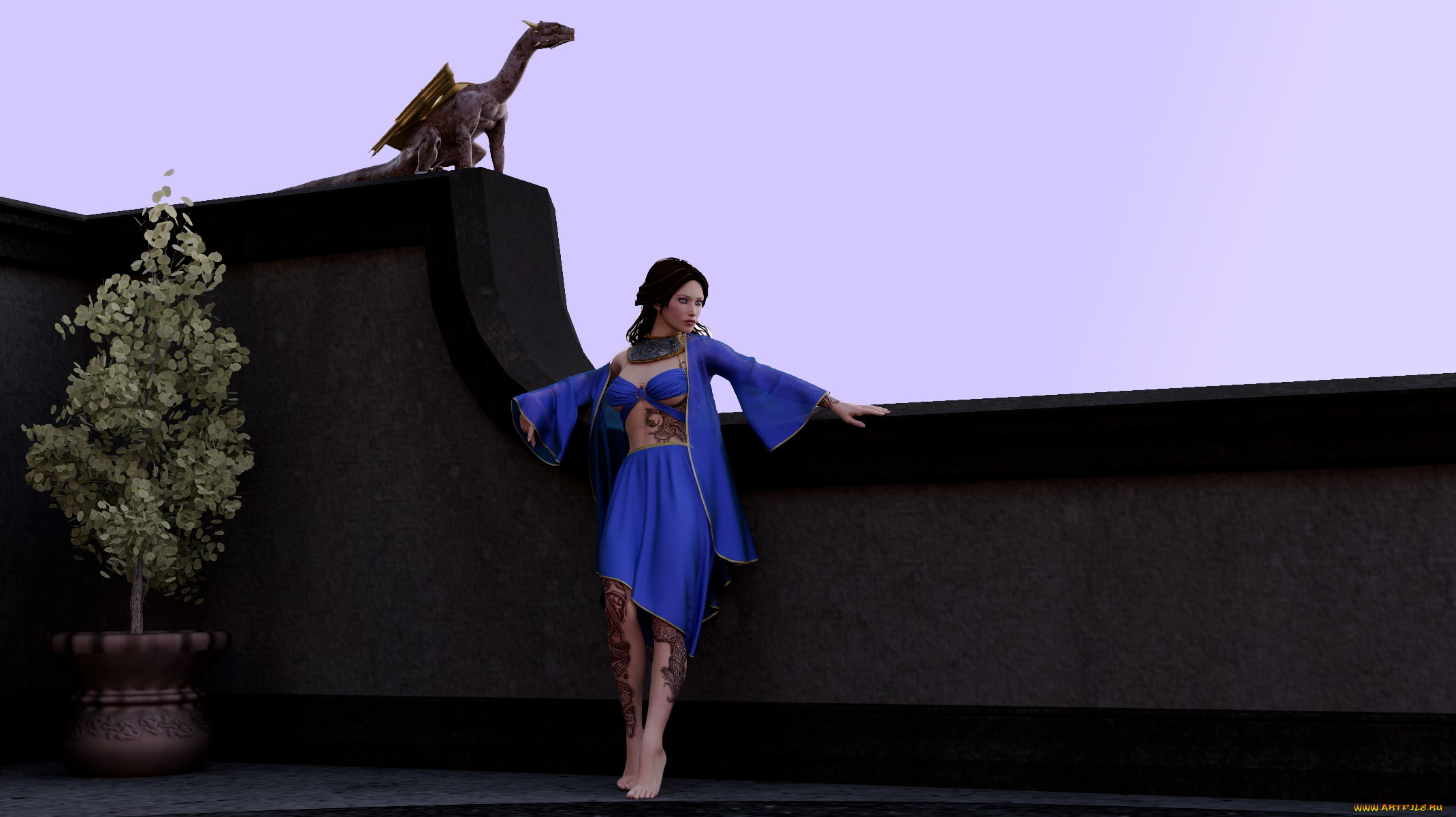 3д, графика, фантазия, , fantasy, девушка, взгляд, фон