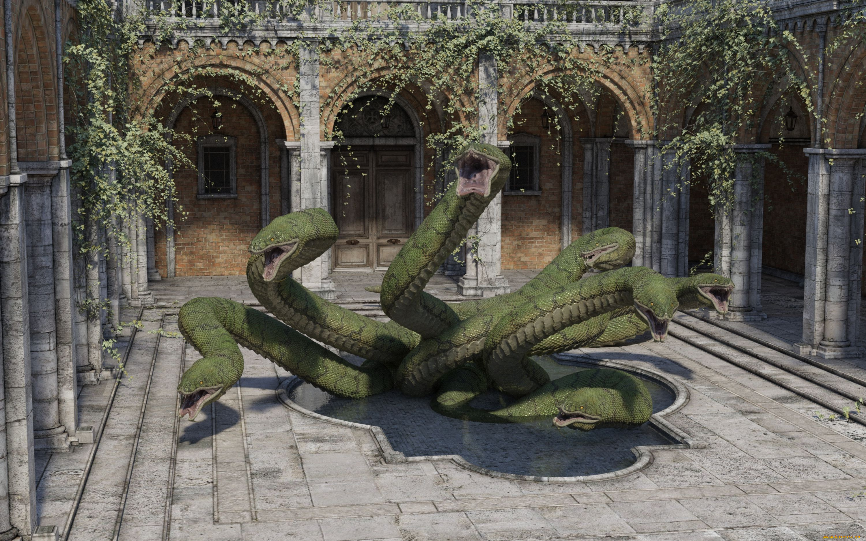 3д, графика, животные, , animals, змеи