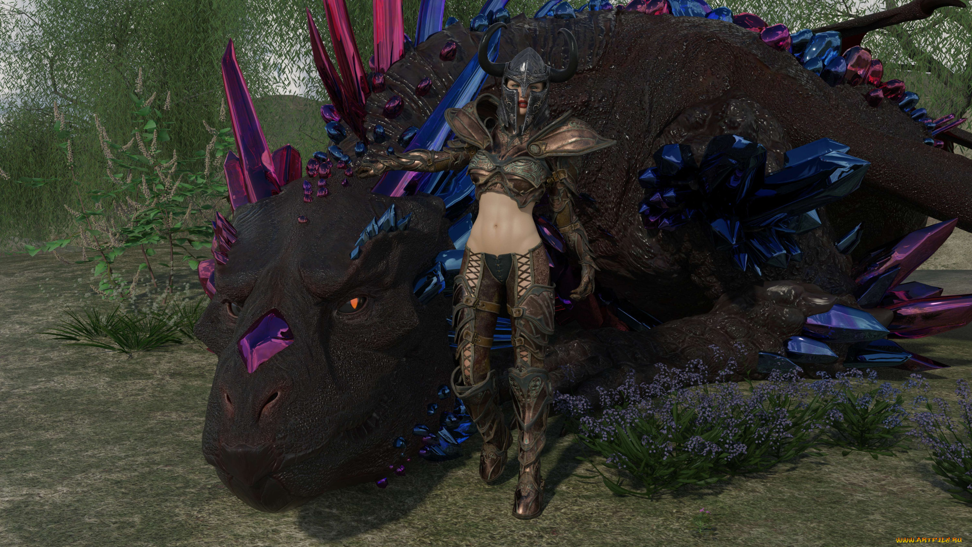 3д, графика, фантазия, , fantasy, фон, взгляд, девушка