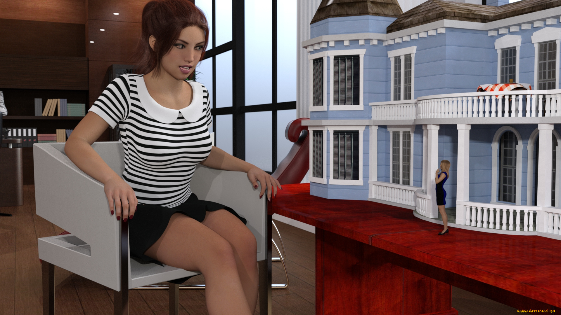 3д, графика, фантазия, , fantasy, фон, взгляд, девушка