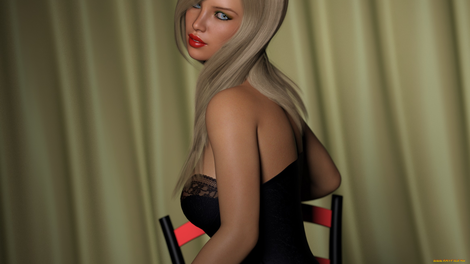 3д, графика, люди, , people, взгляд, девушка, фон