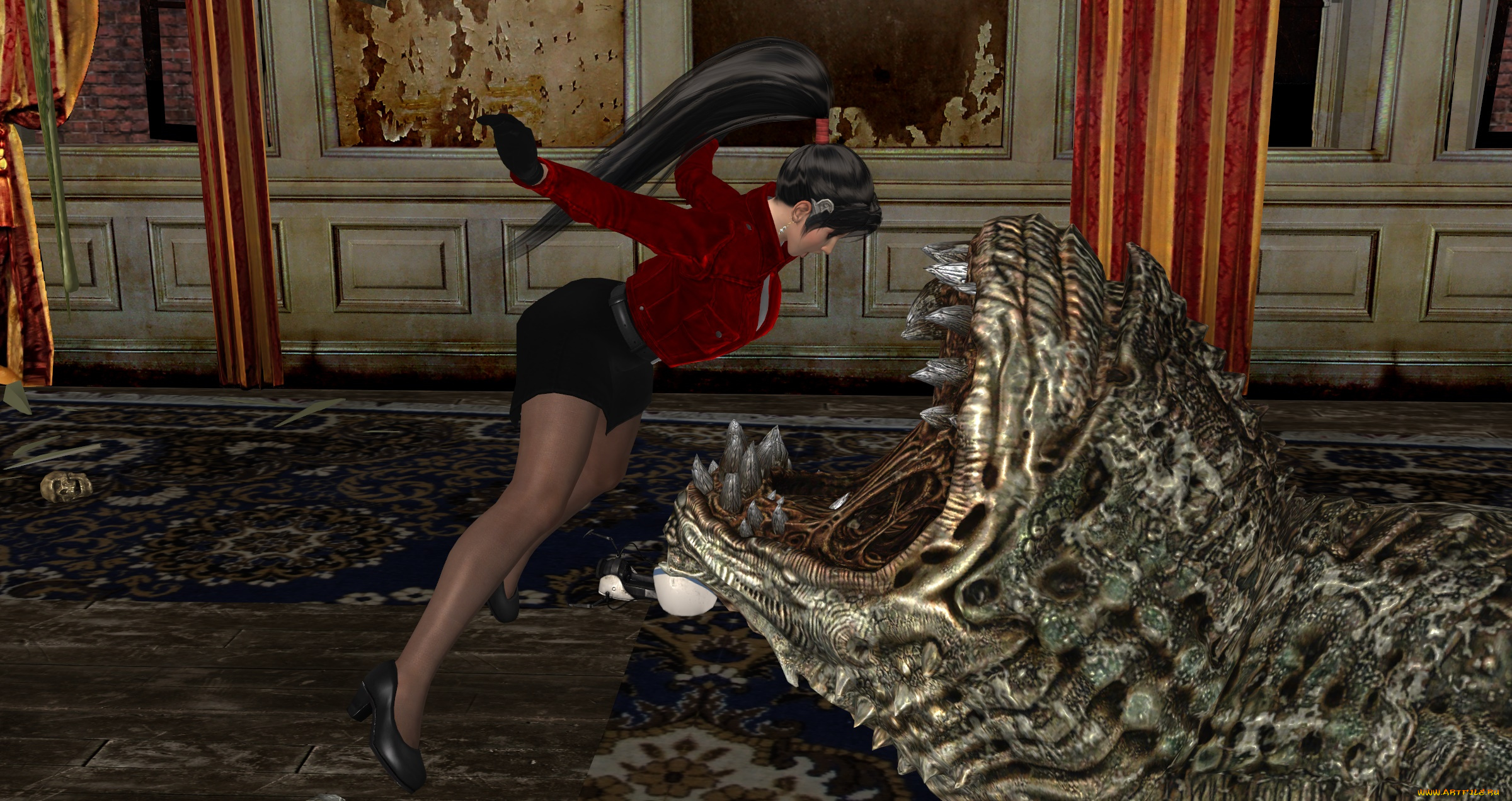 3д, графика, фантазия, , fantasy, фон, взгляд, девушка