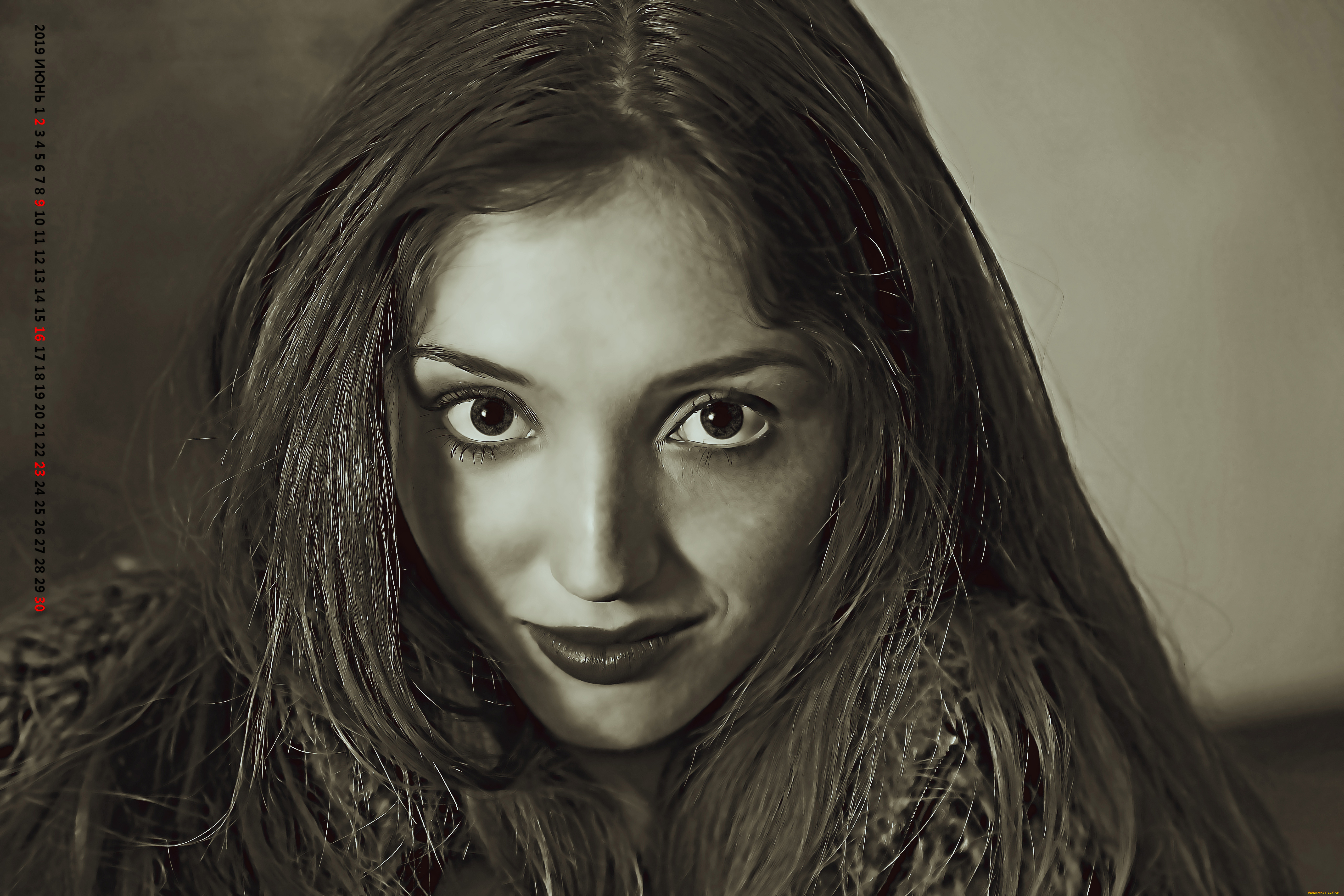 календари, компьютерный, дизайн, взгляд, лицо, девушка