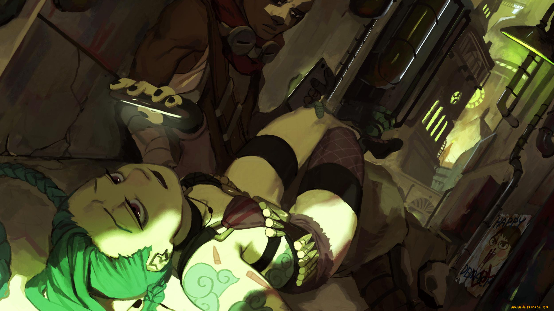 видео, игры, league, of, legends, парень, девушка, улица, дома, телефон, jinx, ekko