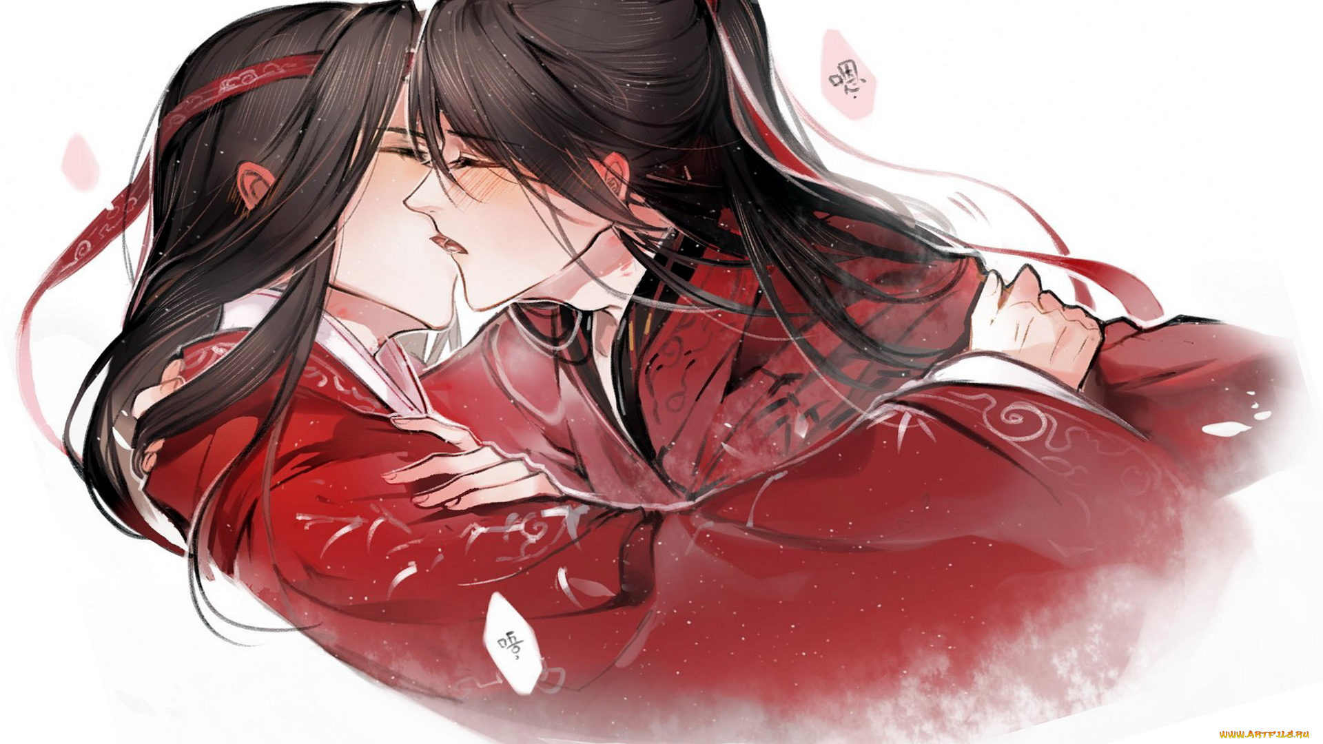 аниме, mo, dao, zu, shi, лань, ванцзи, вэй, усянь, поцелуй