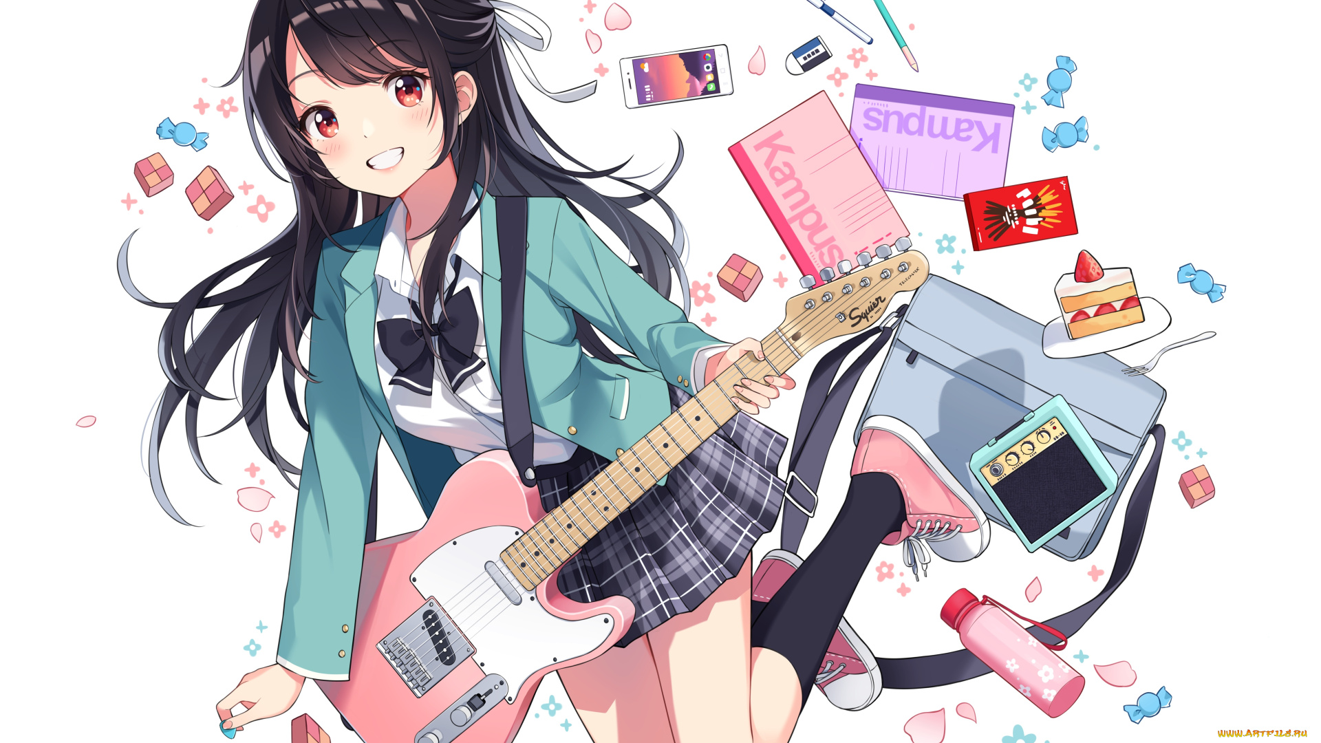 аниме, музыка, девушка