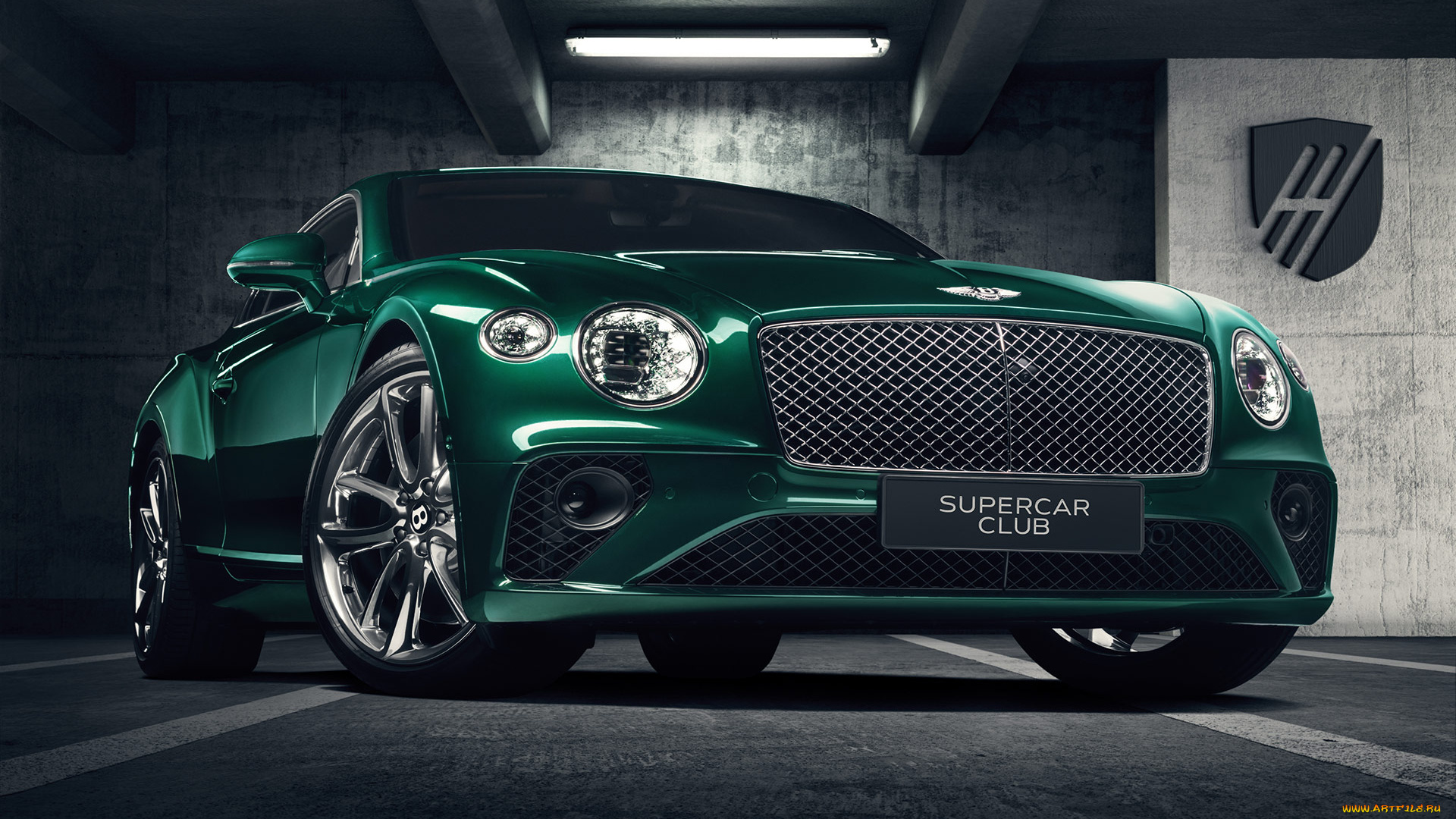 автомобили, bentley, continental, gt, w12, зеленый, купе, supercar, club, тюнинг