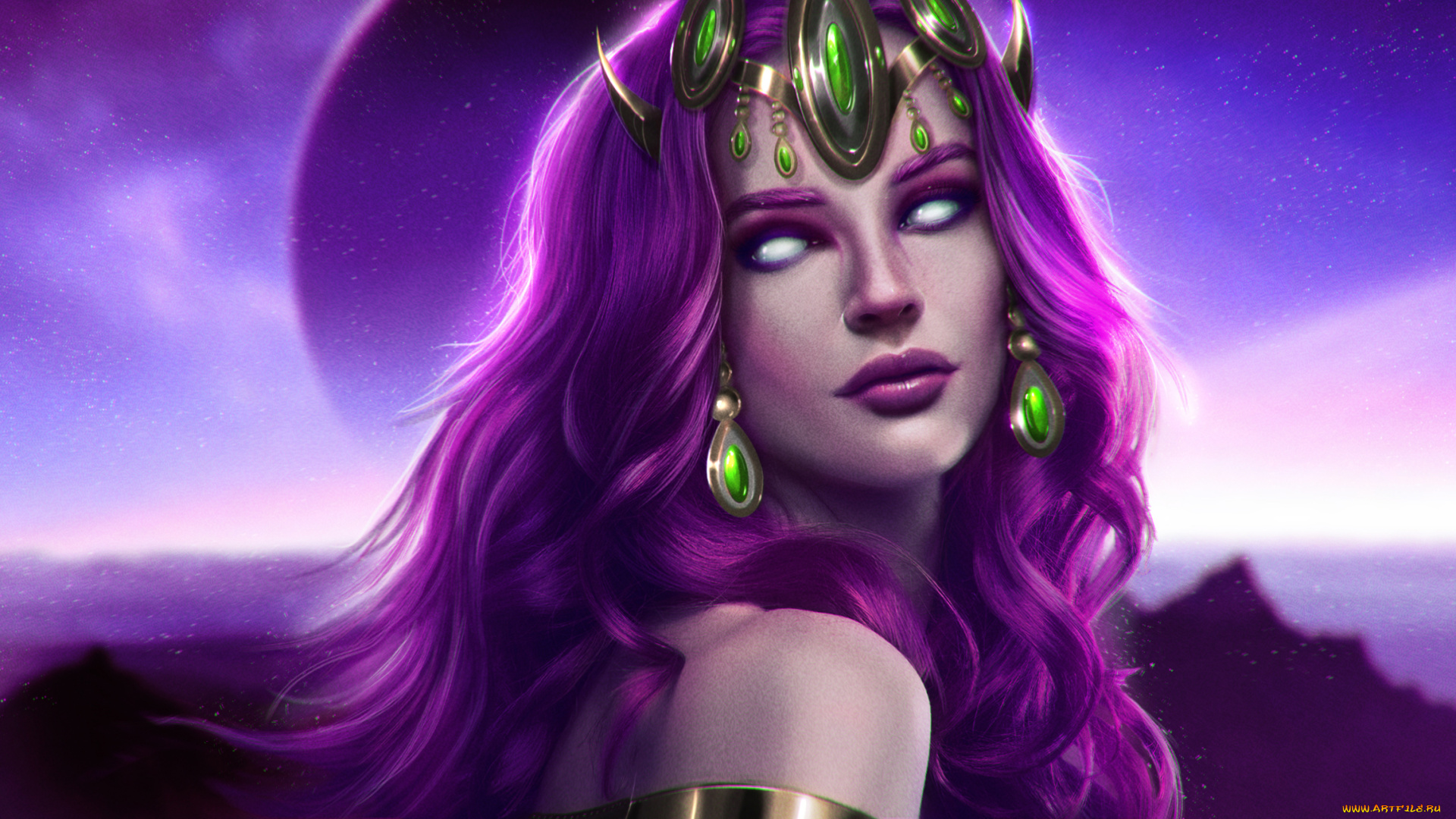 фэнтези, существа, девушка, фон, украшение