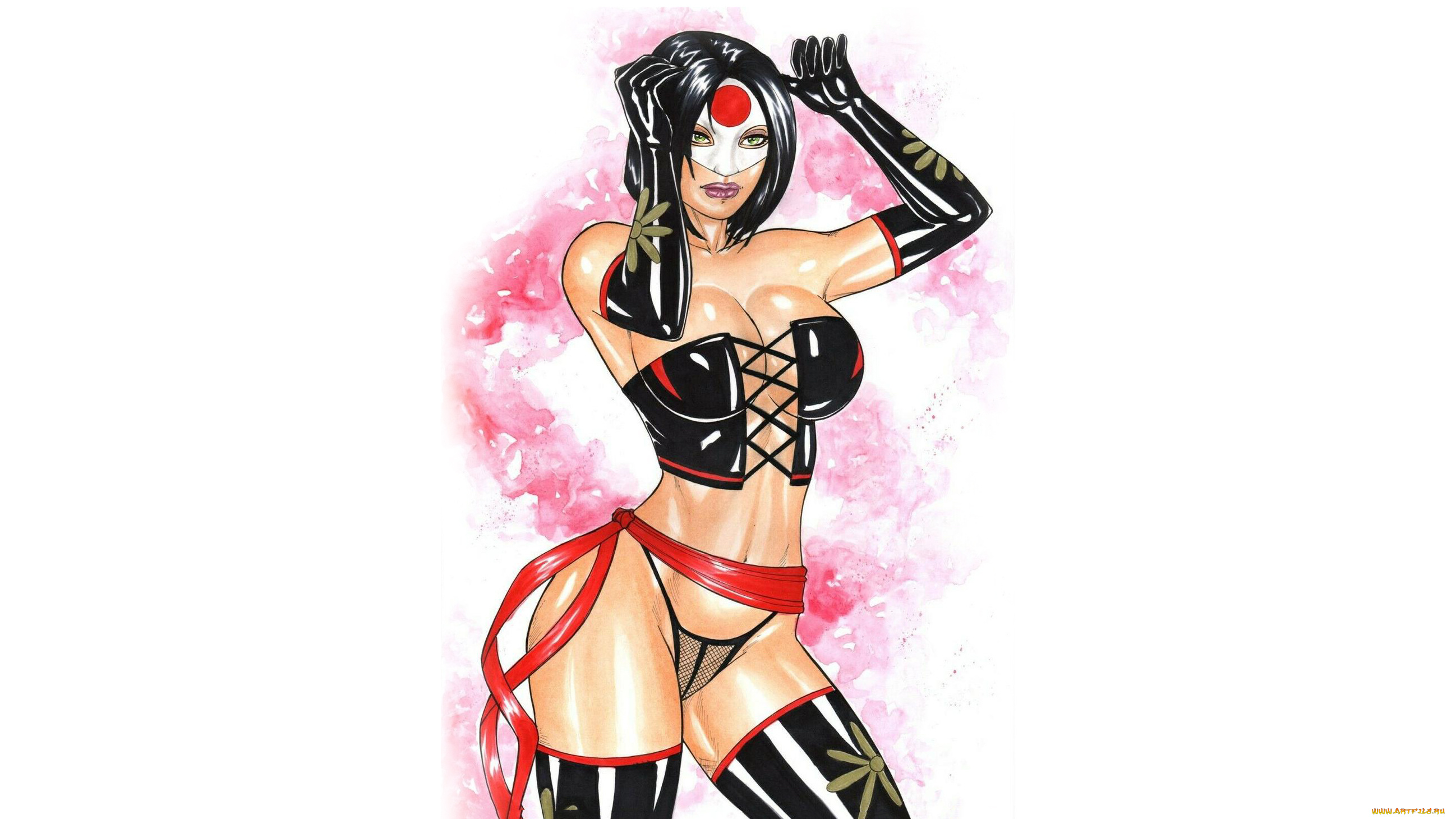 рисованное, elberty, oliveira, девушка, фон, униформа