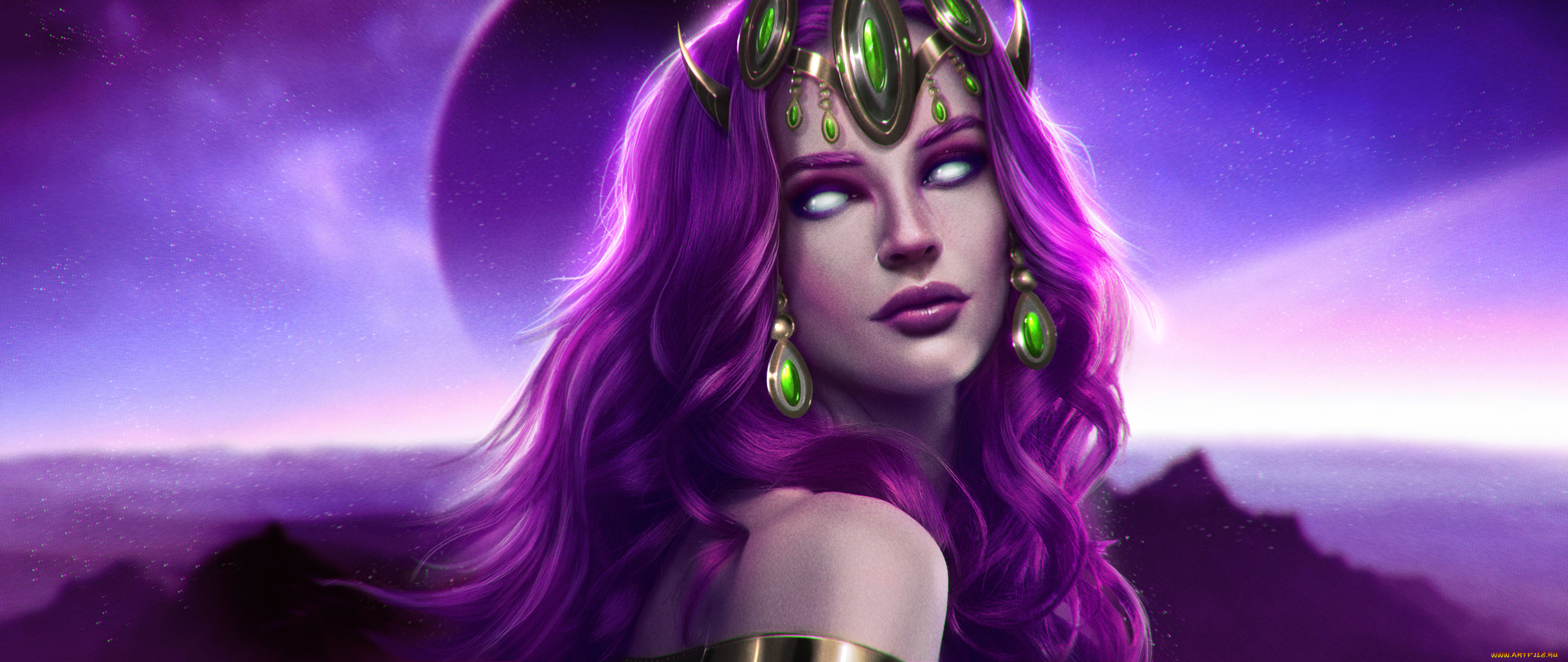 фэнтези, существа, девушка, фон, украшение