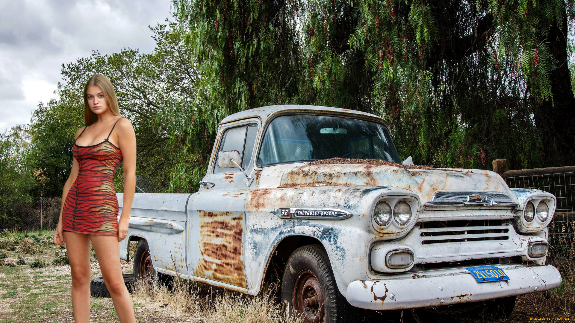 автомобили, -авто, с, девушками, sophie, sherwood, chevy, apache