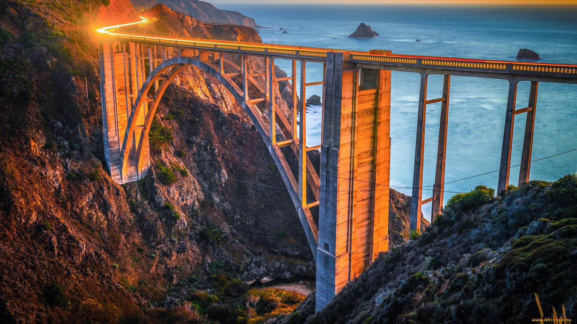 bixby, creek, bridge, california, города, -, мосты, bixby, creek, bridge
