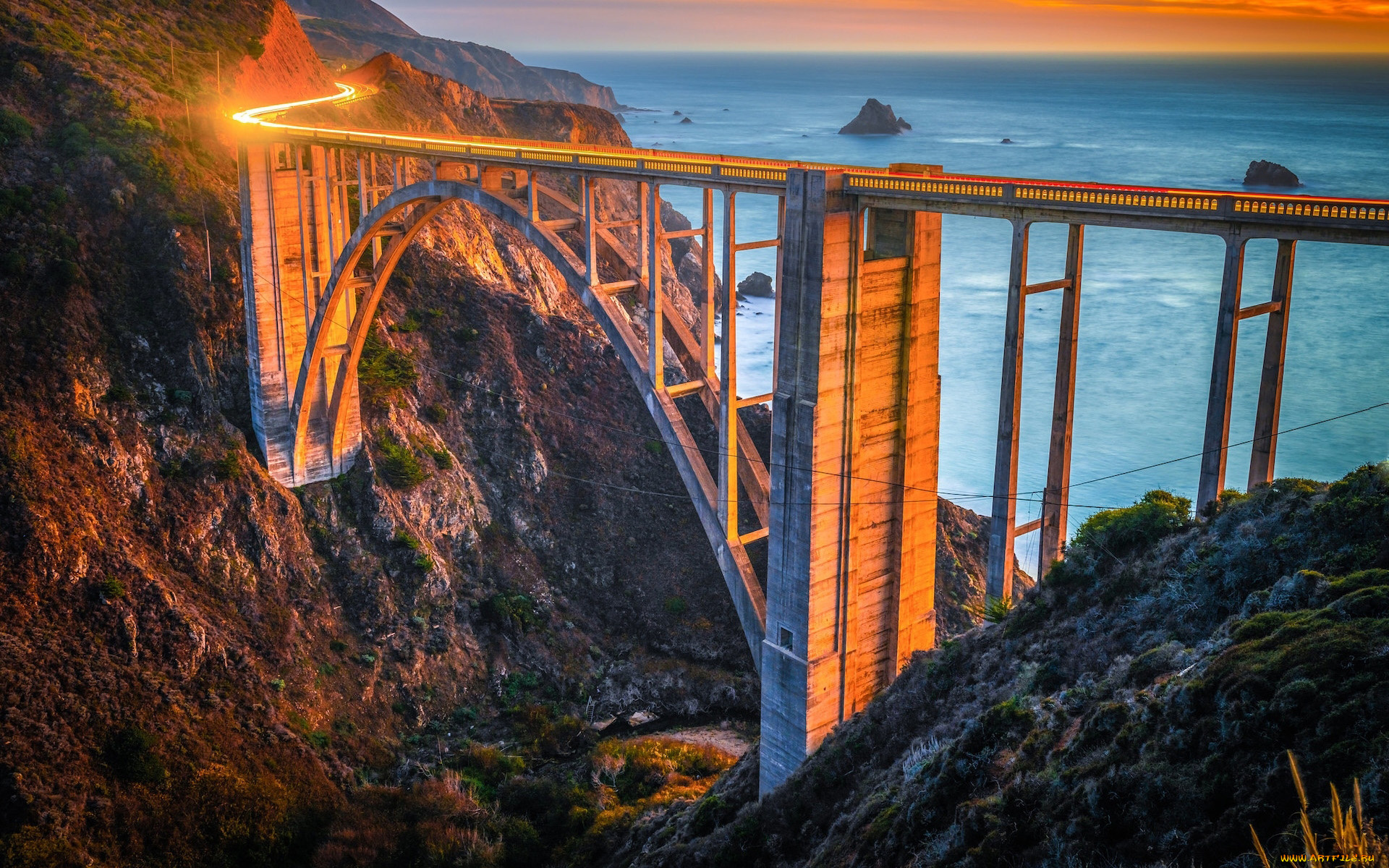 bixby, creek, bridge, california, города, -, мосты, bixby, creek, bridge