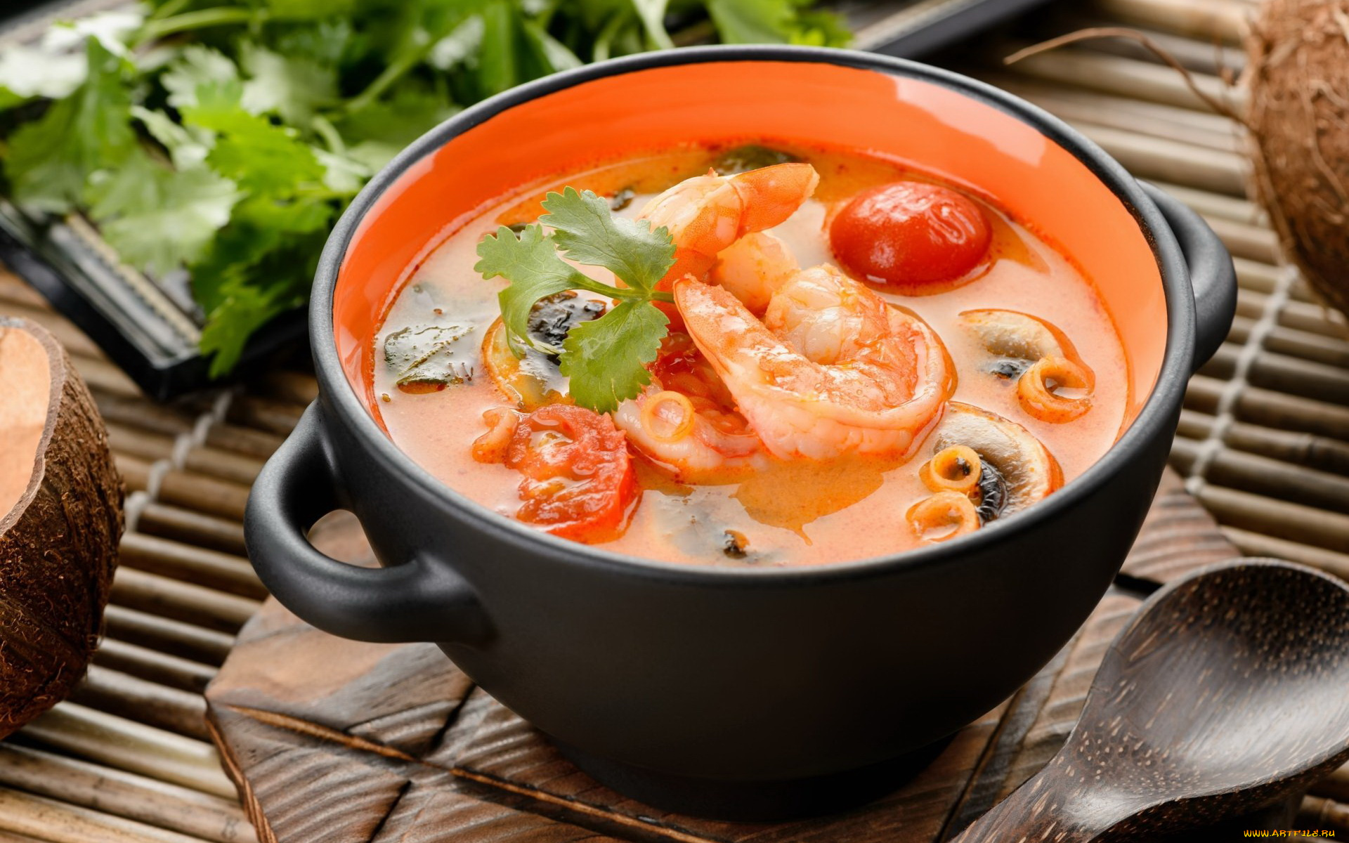 еда, первые, блюда, рыбный, суп, креветка