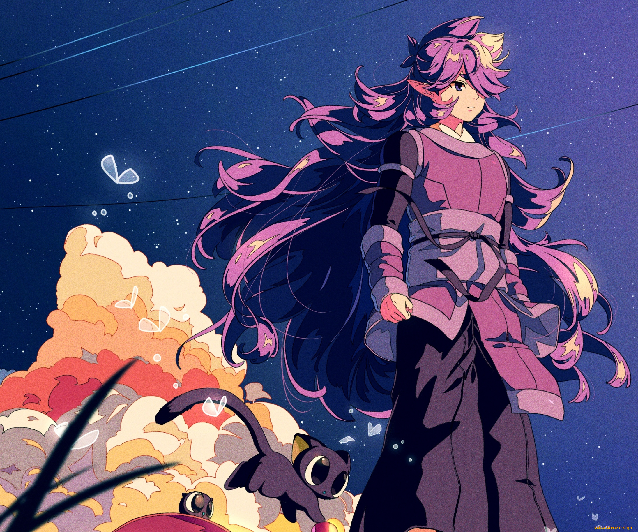 аниме, животные, , существа, парень