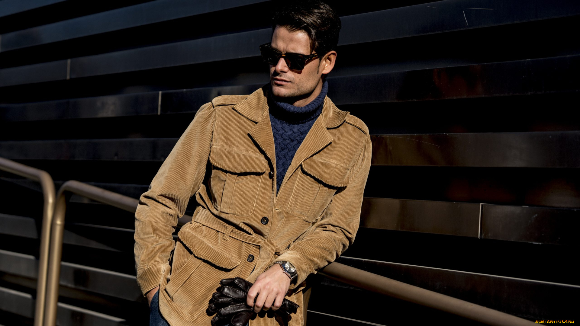 мужчины, -unsort, очки, свитер, перчатки