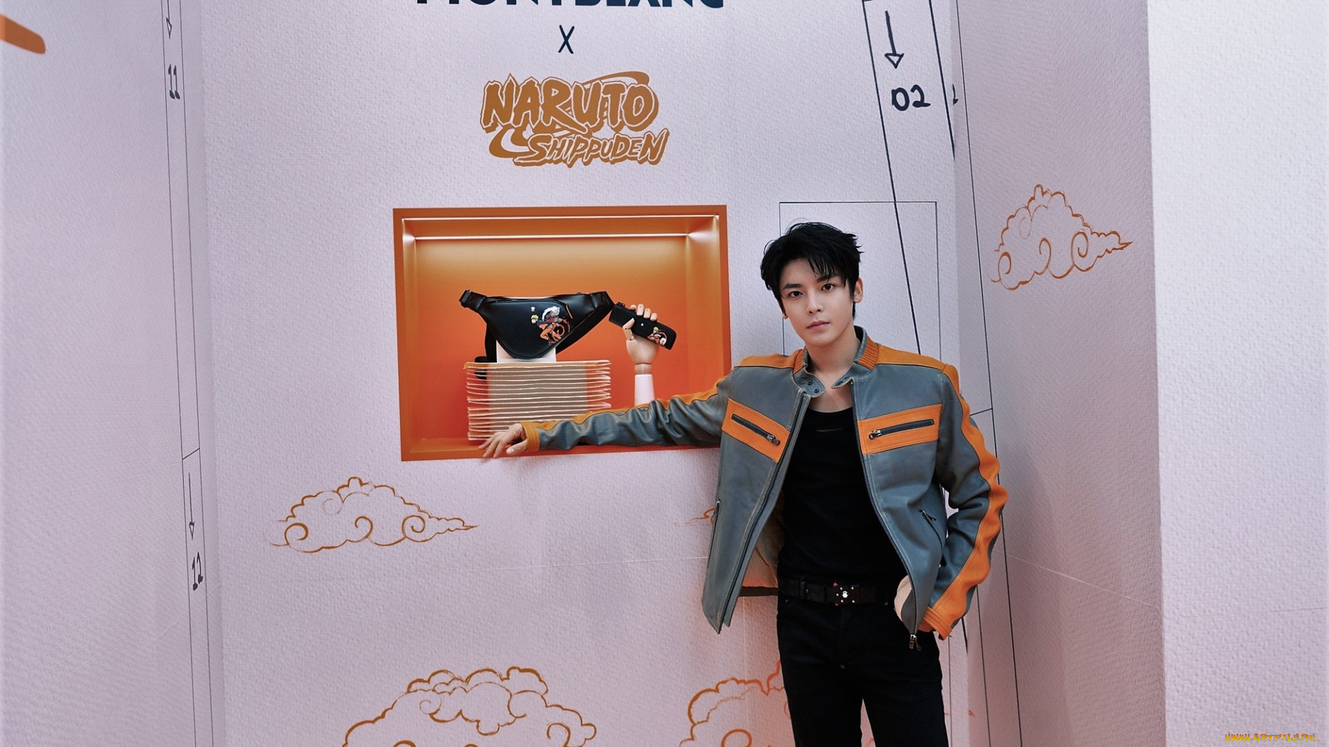 мужчины, hou, ming, hao, актер, куртка, стэнд