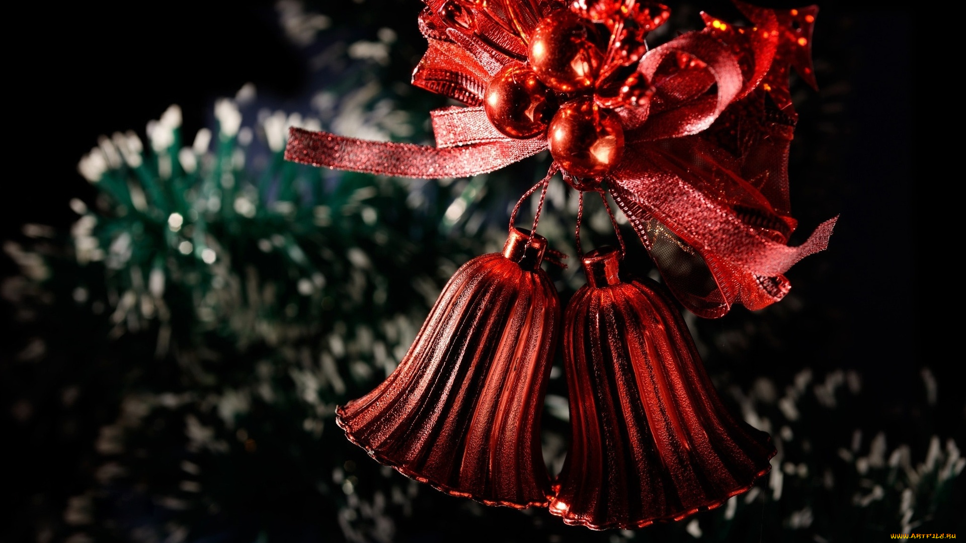 праздничные, колокольчики, красные, бант