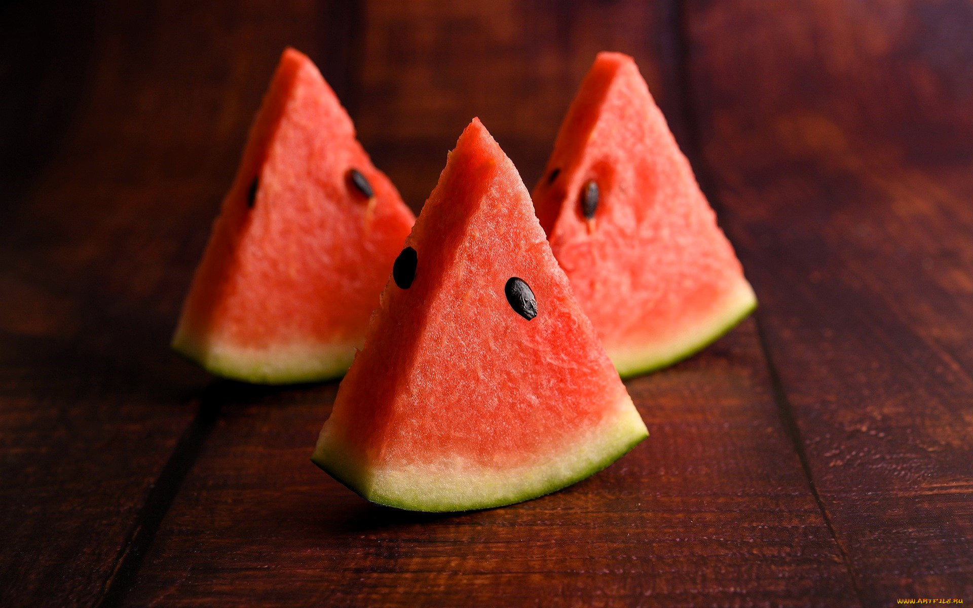 еда, арбуз, куски, дольки