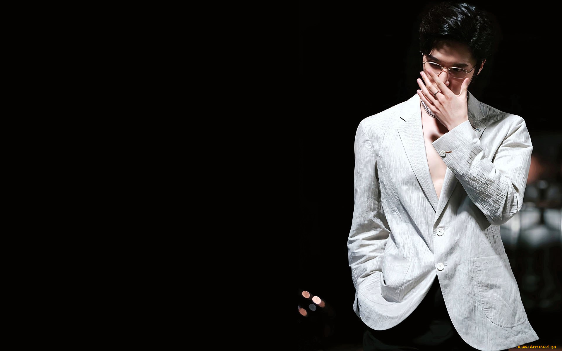 мужчины, liu, haikuan, актер, очки, пиджак