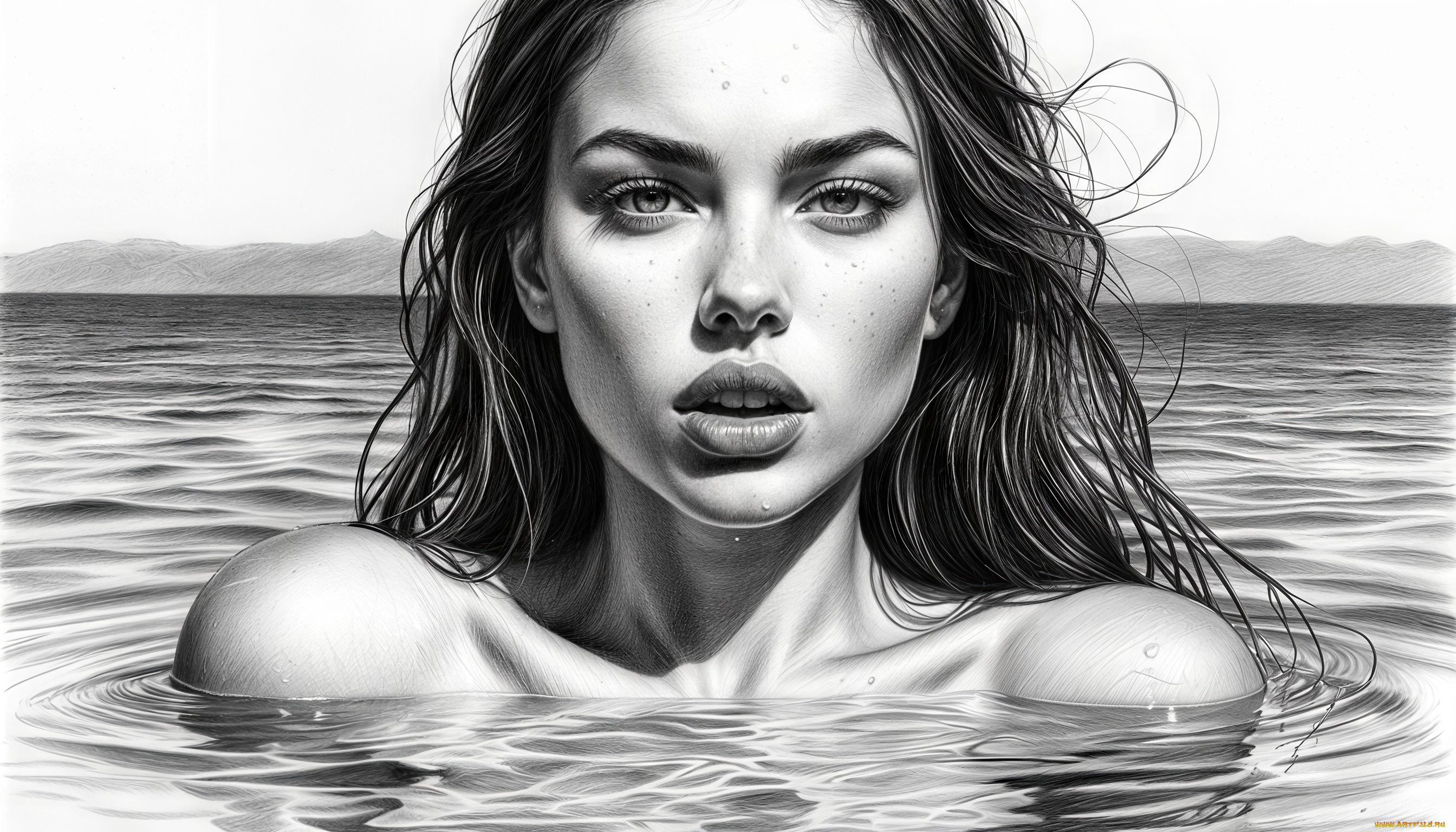 рисованное, люди, девушка, нейросеть