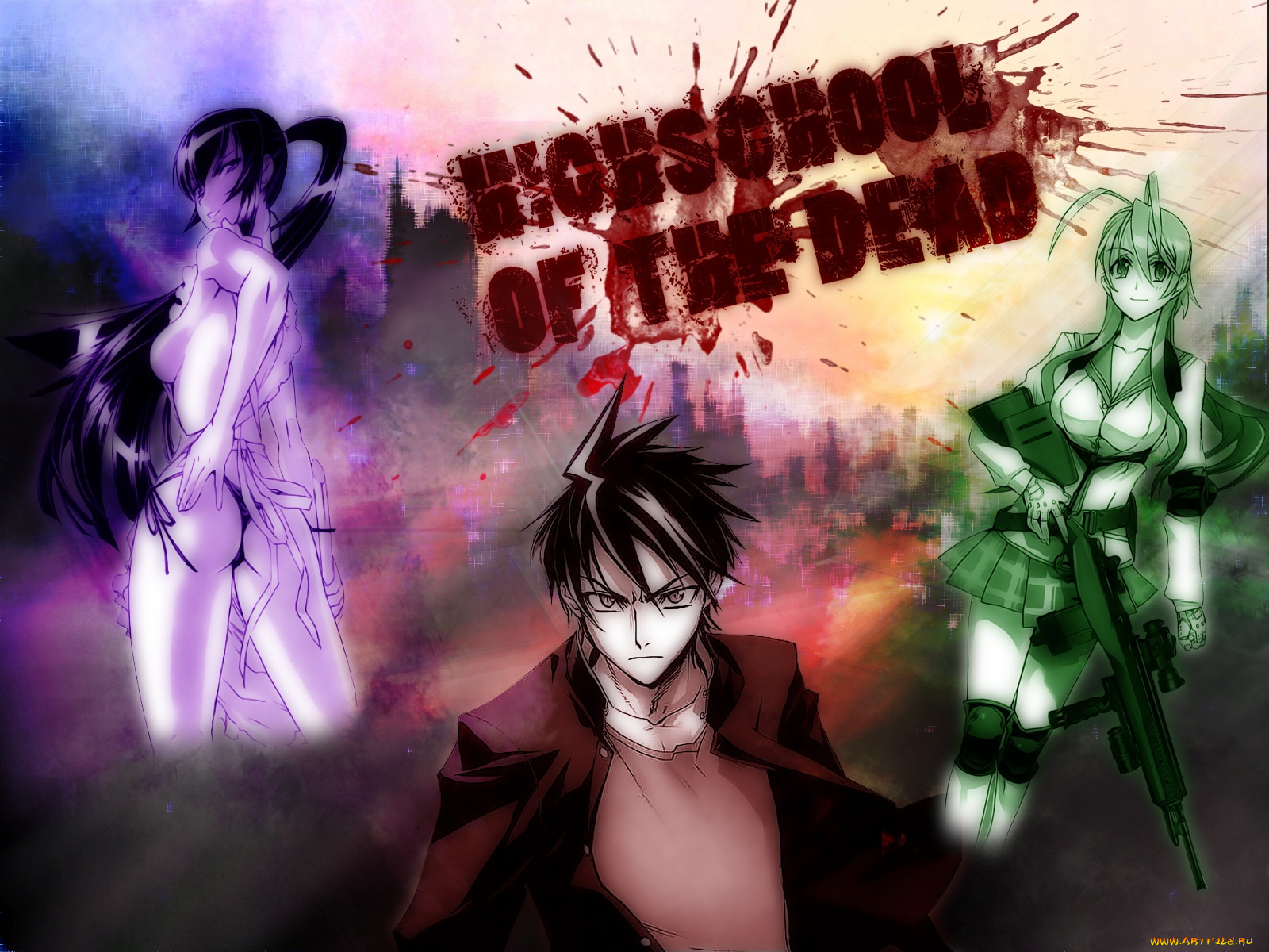 аниме, highschool, of, the, dead