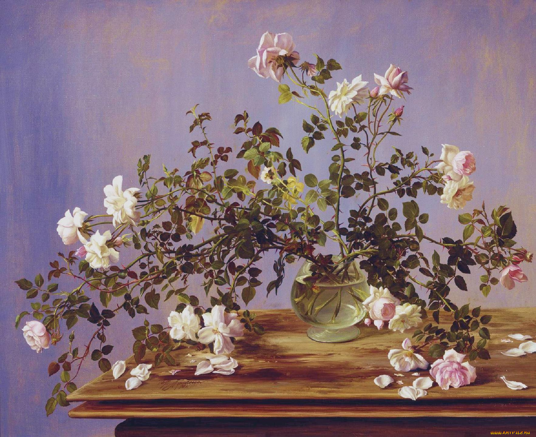 рисованные, юрий, арсенюк, стол, букет, ваза, zbigniew, kopania