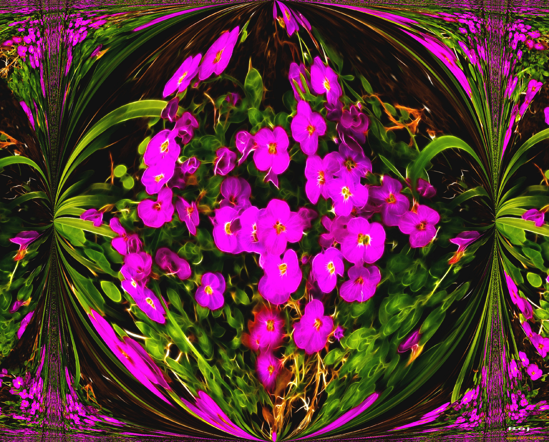 3д, графика, flowers, цветы