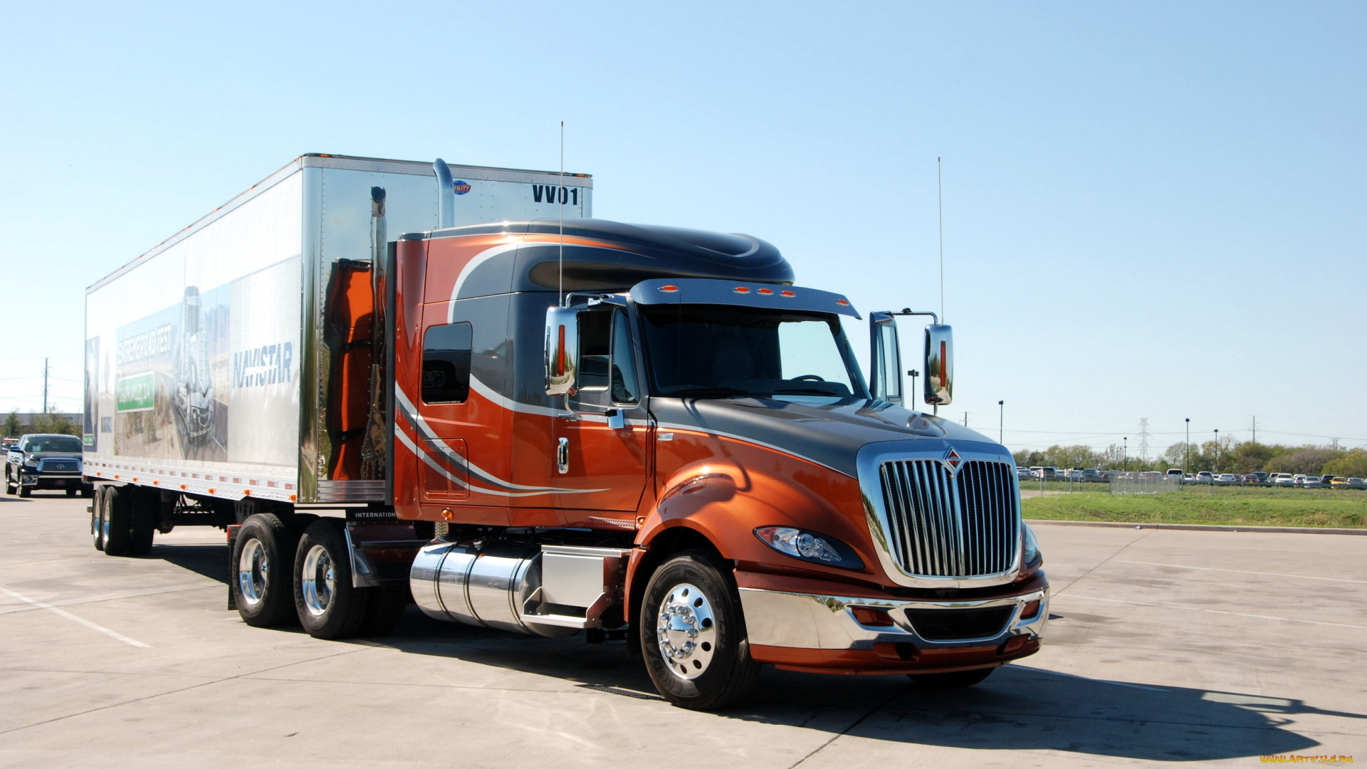 автомобили, international, грузовик, дорога