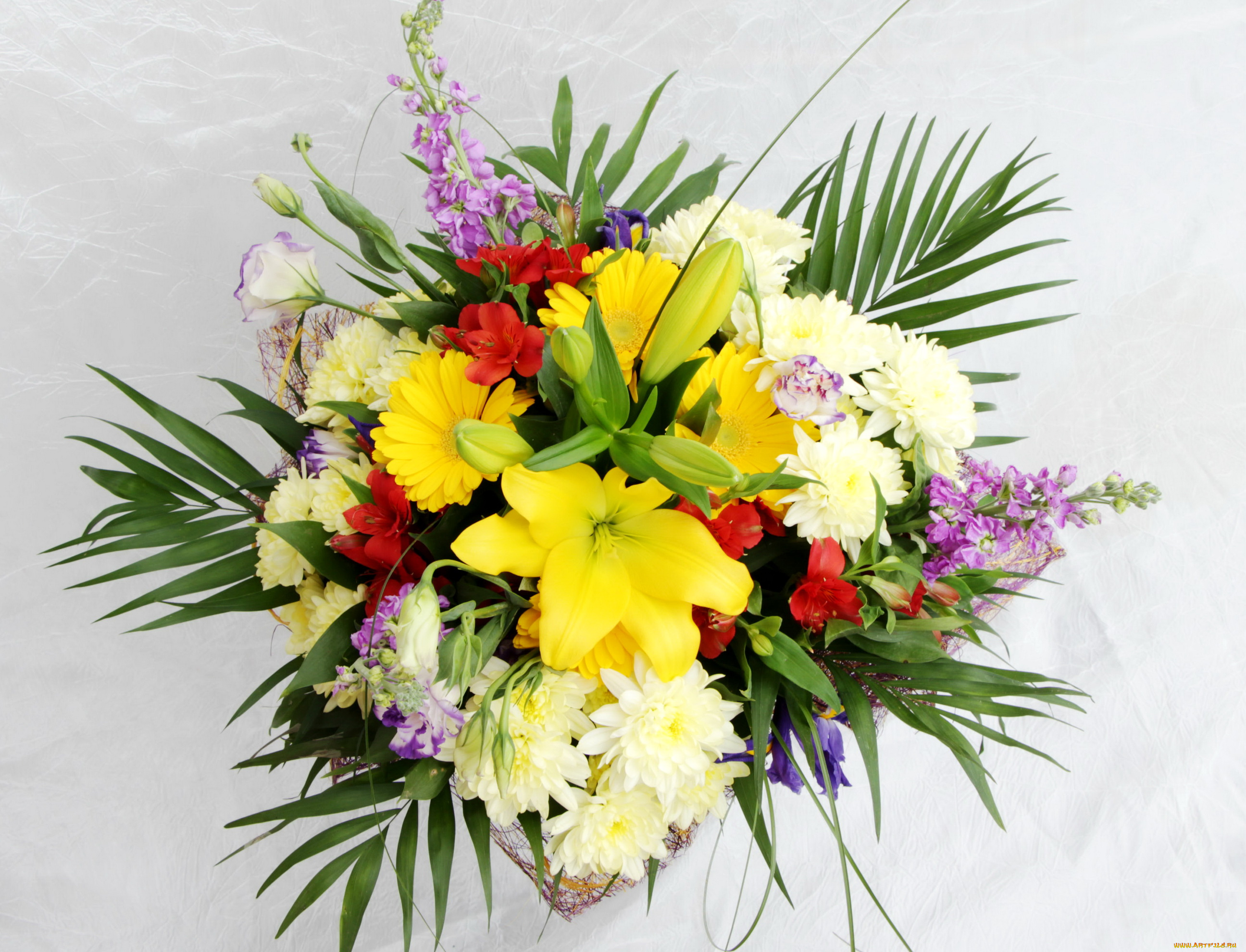 цветы, букеты, композиции, хризантемы, лилии, эустомы, альстромерии, герберы, левкои, ирис