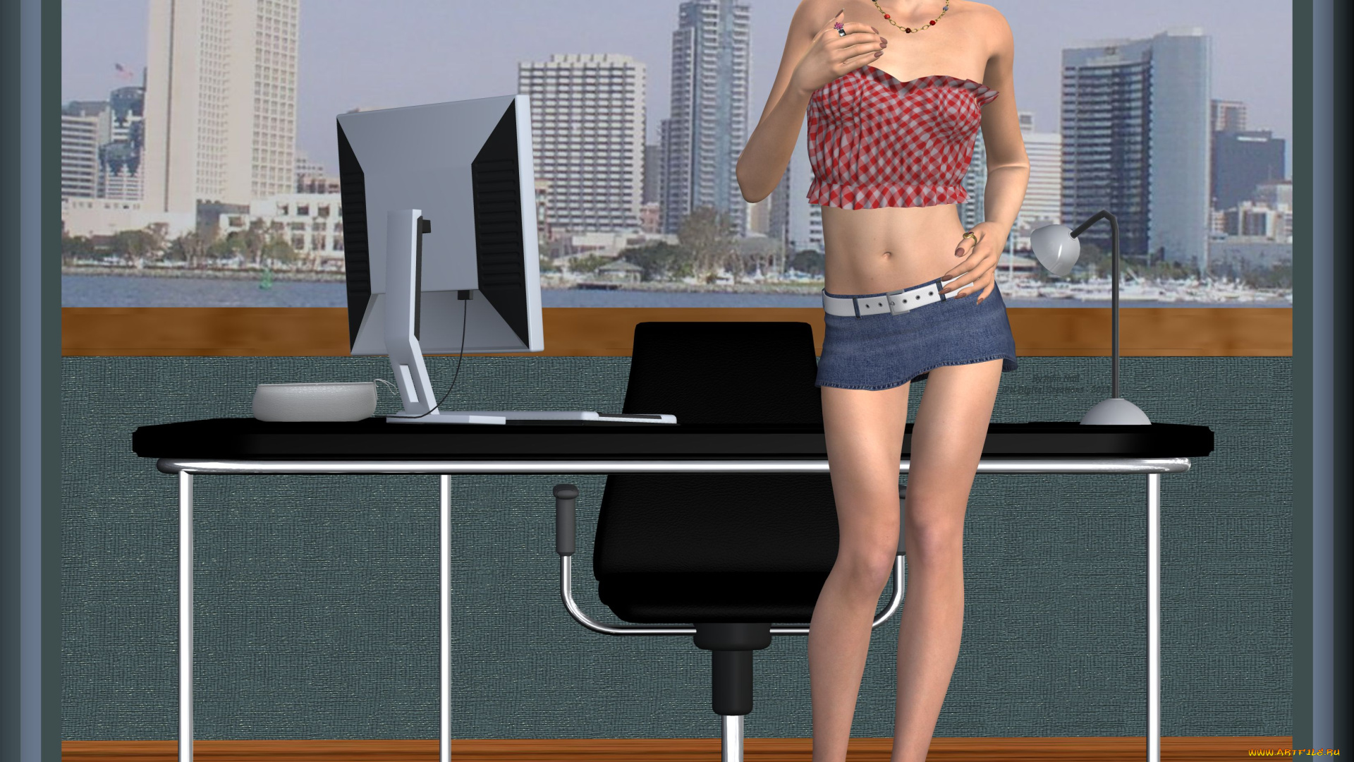 3д, графика, люди, , people, рыжая, взгляд, девушка