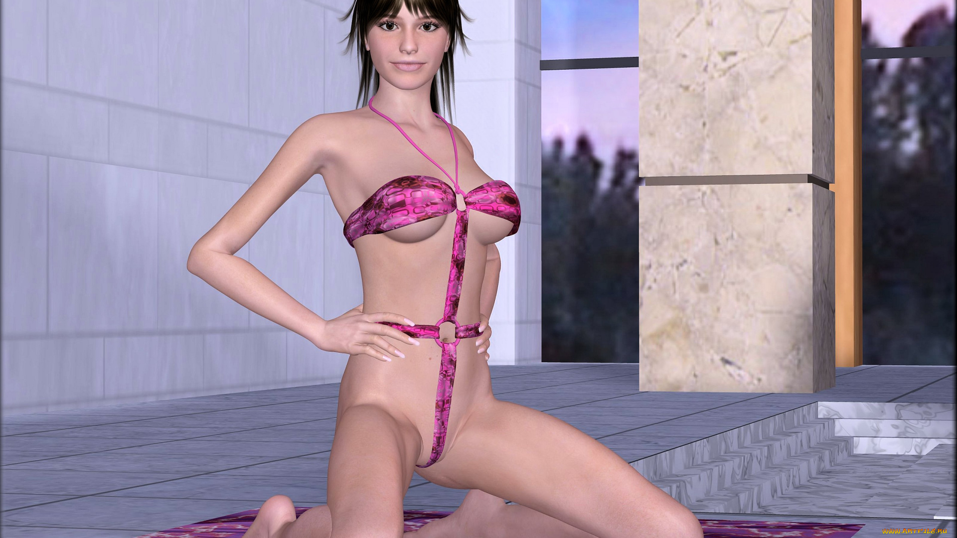 3д, графика, люди, , people, взгляд, девушка, улыбка