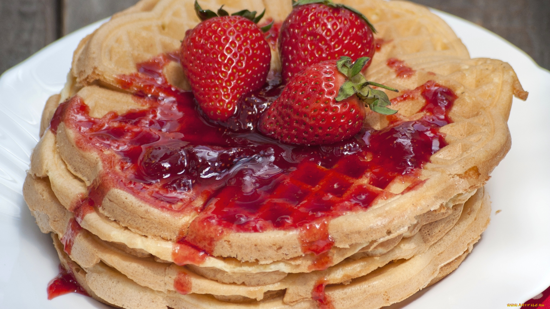 еда, блины, , оладьи, клубника