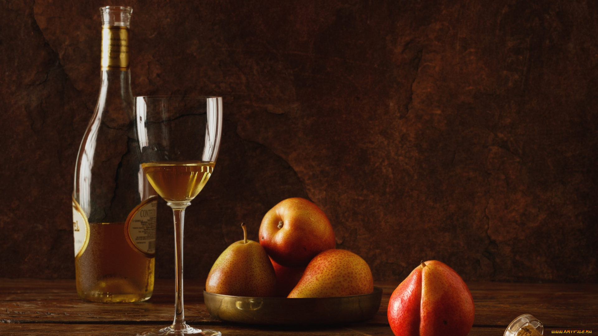 еда, груши, вино