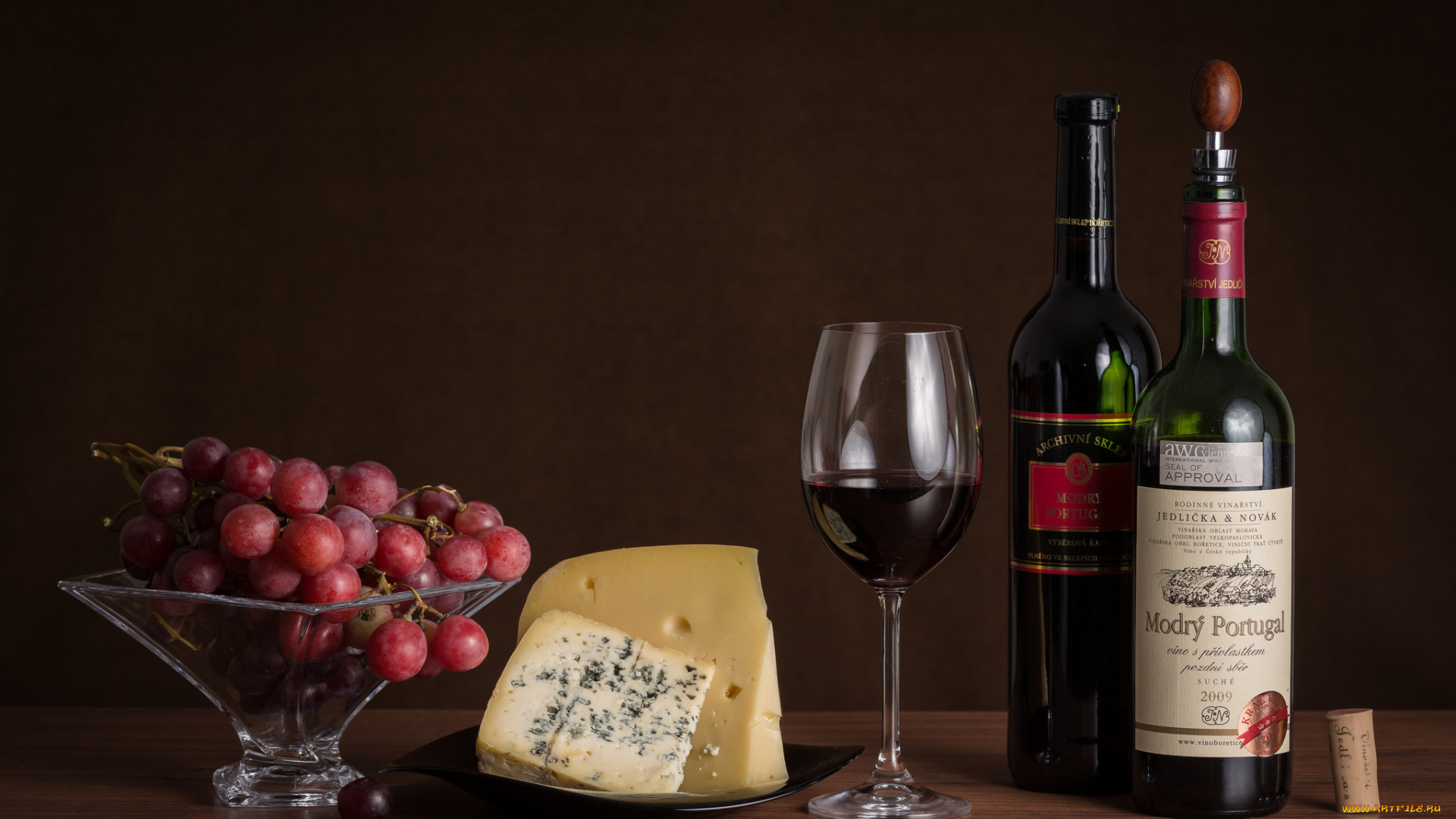 еда, натюрморт, сыр, виноград, бокал, красное, вино