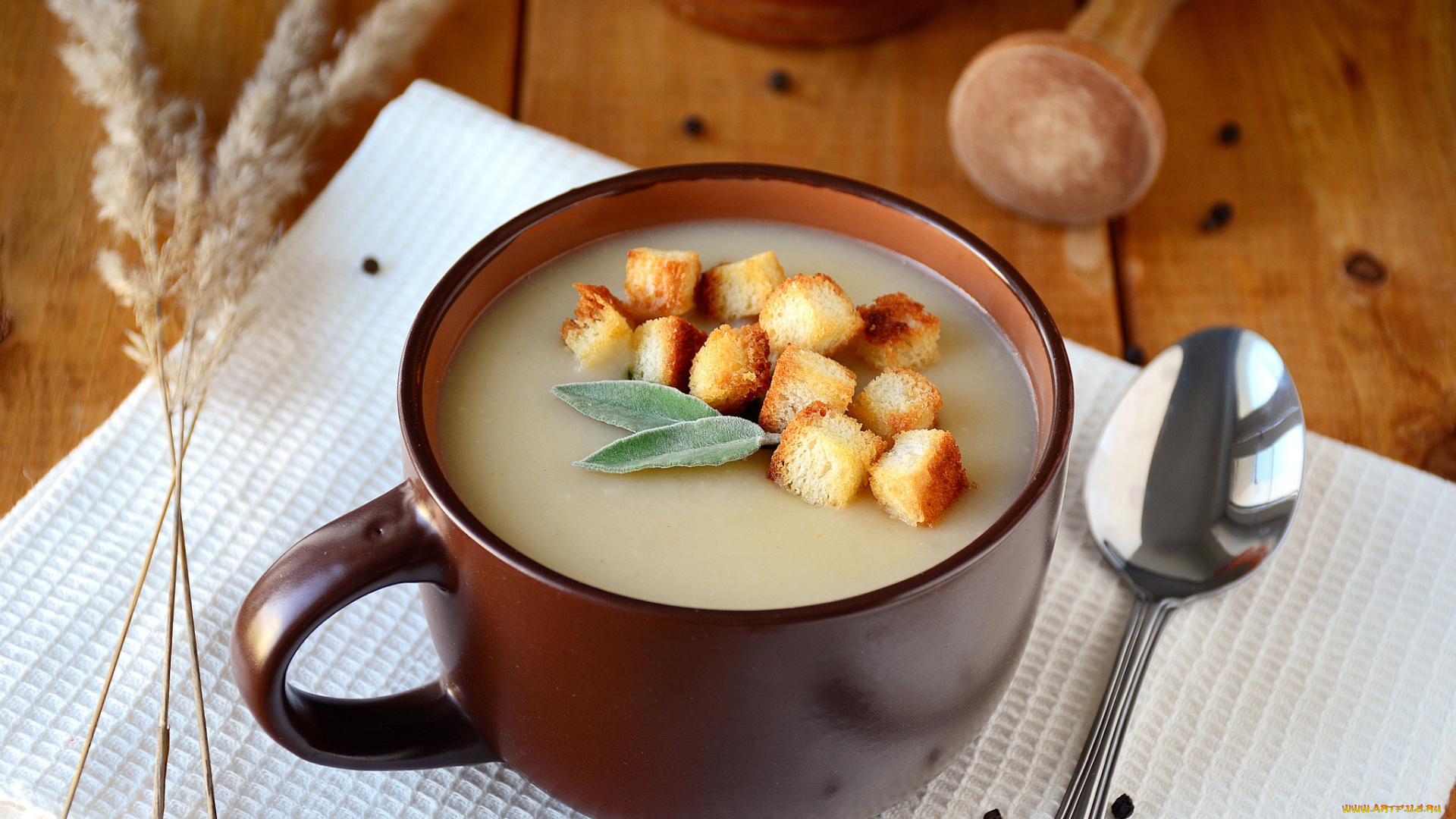 еда, первые, блюда, суп, крутоны