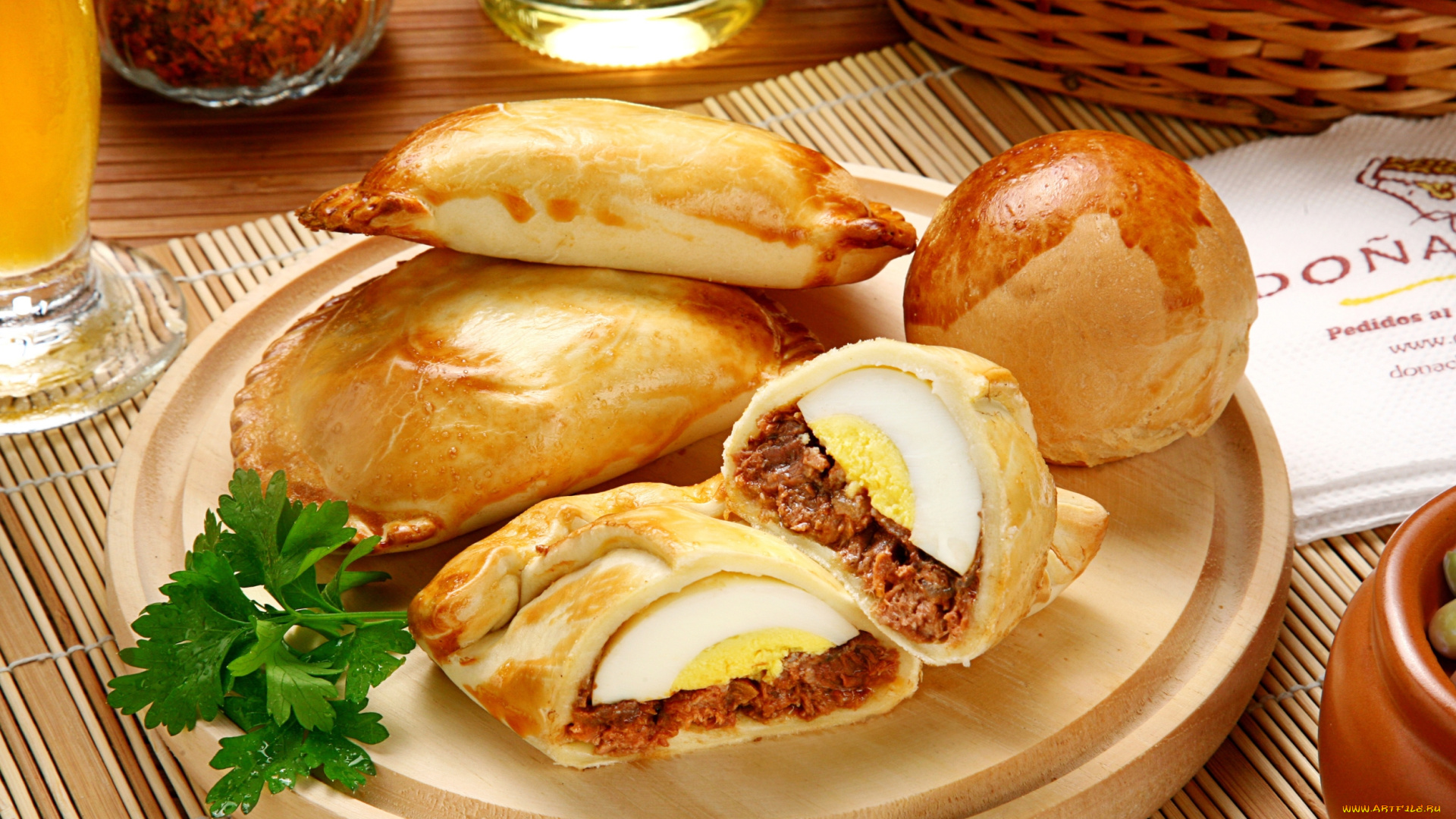 еда, пироги, пирожки, мясо, яйцо