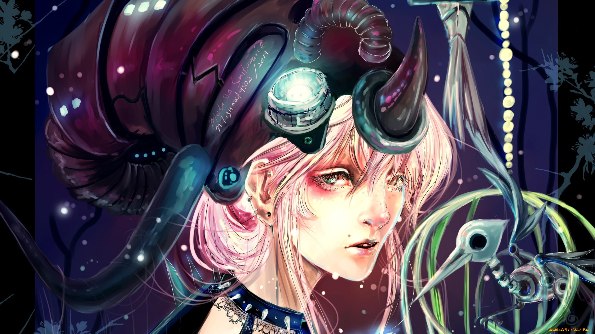 фэнтези, девушки, стимпанк, птица, механическая, шлем, девушка