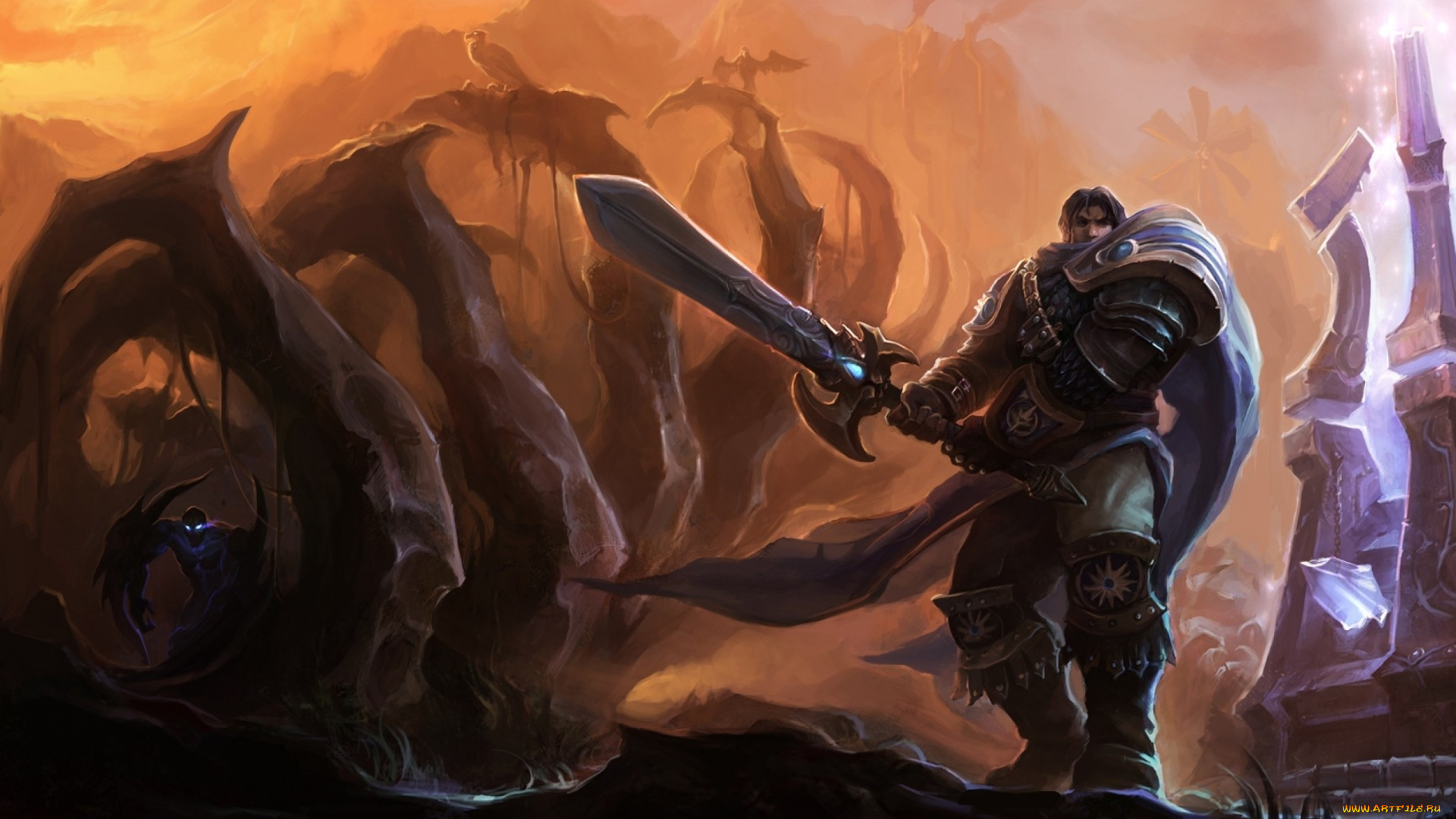 league, of, legends, фэнтези, люди, воин, доспехи, меч, рыцарь, призрак, демон